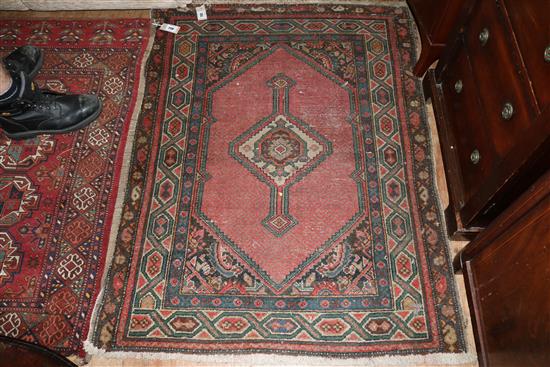 A Persian semi-Antique blue ground rug
